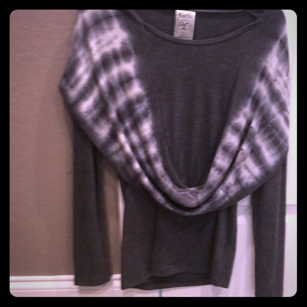 Gray top with silver circle studs